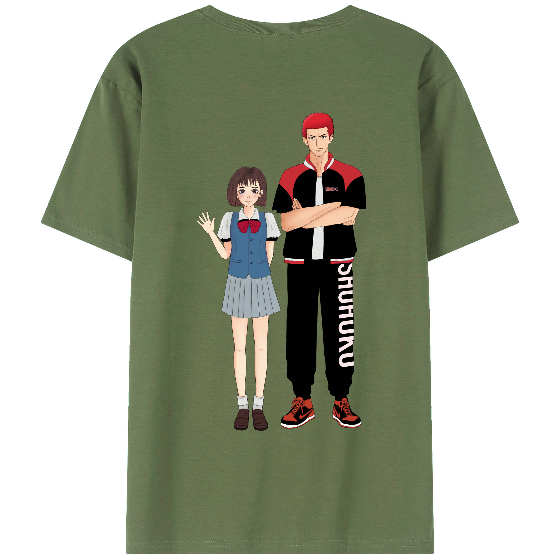 （画像用） SLAM DUNK／スラムダンク 綿100％ メンズ半袖Tシャツ（バックプリント） 通気性